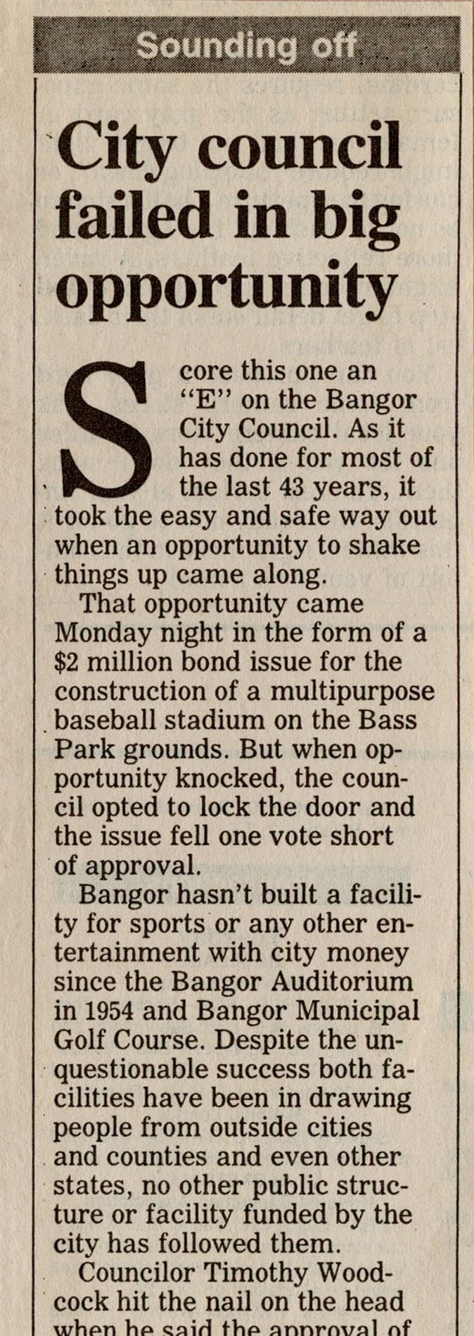 Stadium Proposal Defeated