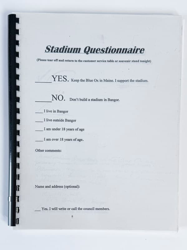 Stadium Issue Questionnaires