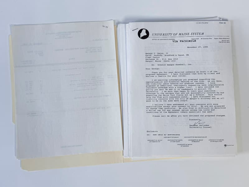 Lot: University of Maine Lease Negotiations & Correspondence