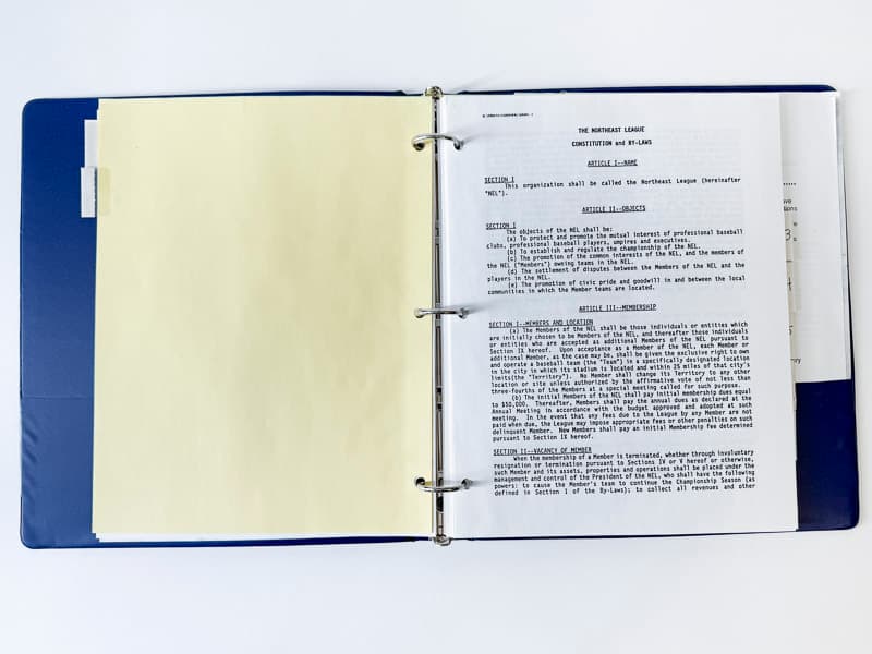 Northeast League Governance Binder