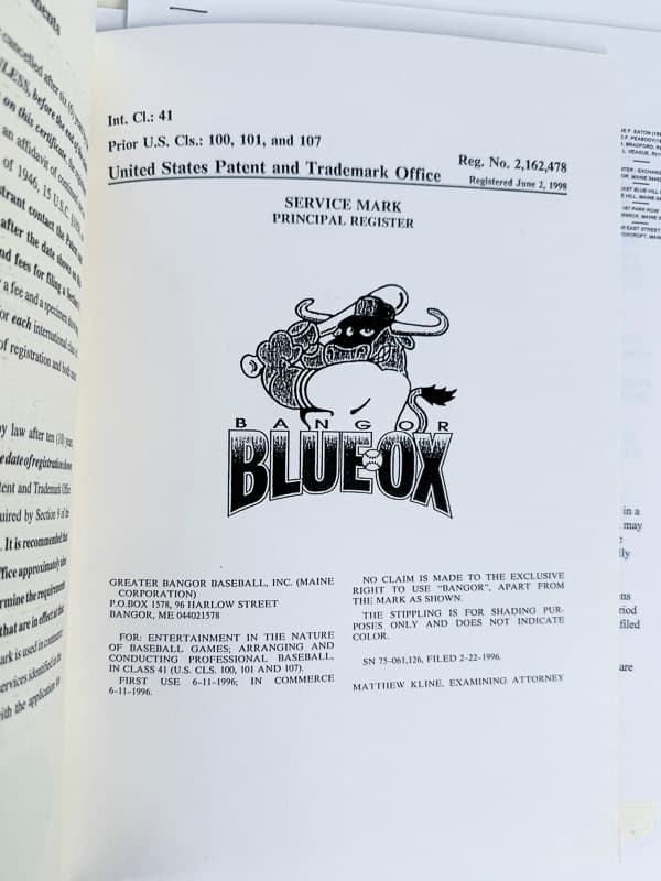 Lot: Trademark Filing & Correspondence, incl. USPTO Registration
