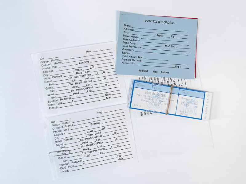Lot: Ticket Sales Templates, Order Cards & Opening Day Tickets